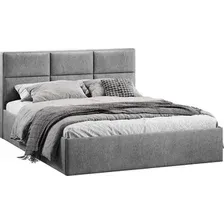 Кровать Трия Стелла c ПМ 140x200 Тип 1 и заглушиной (микровелюр Wellmart Silver)