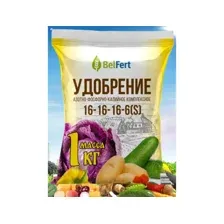 Удобрение азотно-фосфорно-калийное комплексное минеральное (Азофоска) 16-16-16-6(S), 1кг