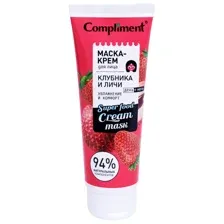 Маска-крем для лица Compliment Клубника и Личи увлажнение и комфорт 130мл