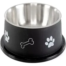 Миска для животных ZooZooZoo Лапки и косточки SWT-6017-800/black (черный)