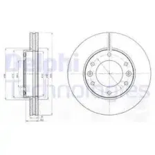 Тормозной диск DELPHI BG4296 вентилируемый , передняя ось