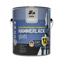 Эмаль алкидная DUFA Premium Hammerlack по ржавчине 3 в 1 винно-красный RAL 3005 2 л