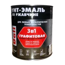Грунт-Эмаль по ржавчине Графитовая Dali 3 в 1 чёрный, (2 л)