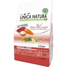 Корм для собак Unica Natura, 2808, для собак мелких пород, оленина, рис и морковь, 2.5 кг