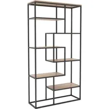 Стеллаж Hype Mebel Зиг-Заг-2 100x170 (черный/дуб галифакс натуральный)