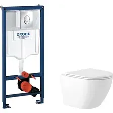 Унитаз подвесной Saniteco KW-9003W Rimles + GROHE Rapid SL 38721001