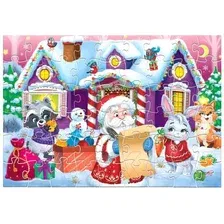 Пазл Puzzle Time Домик Дедушки Мороза 4868655 (54 эл)