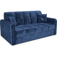 Диван Мебель-АРС Аккордеон Свег ППУ 120x200 (велюр синий Plush OWV-21)
