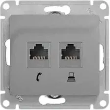 Розетка компьютерная Schneider Electric Glossa GSL000385 (алюминий)