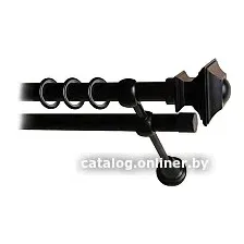 Карниз для штор Lm Decor Верди 030 2р гладкий 25/19мм (черный мат, 4м)