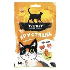 Лакомство для кошек TiTBiT Хрустящее с курицей / 25338 (60г)