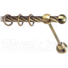 Карниз для штор Lm Decor Шар малый 124 1р витой (антик, 2.8м)