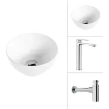 Умывальник Lauter 21601E + Moon 21СK81691C с сифоном 21635CH (хром)