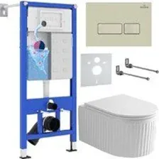 Унитаз подвесной Roxen Royal Matt в комплекте с инсталляцией StounFix Dual Fresh 6 в 1 968222 (кнопк