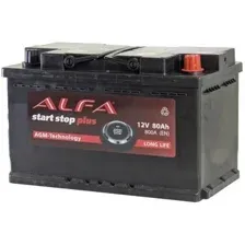 Автомобильный аккумулятор ALFA AGM R+ (80 А·ч)