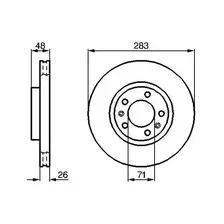Тормозной диск BOSCH 0 986 478 125 вентилируемый , передняя ось