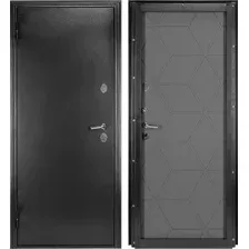 Металлическая дверь Guard Термо MG75 87х205 левая (черное серебро/серый)