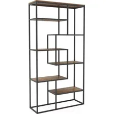 Стеллаж Hype Mebel Зиг-Заг-2 100x170 (черный/дуб галифакс олово)