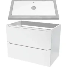 ЗОВ Тумба для ванной Дион 100 со столешницей D100LWP0M9003MKV5-T995C2 (белый матовый)