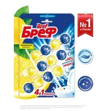 Чистящее средство для унитаза Бреф Сила-Актив лимонная свежесть (3x50г)