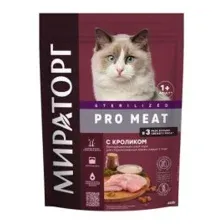 Корм Мираторг для стерилизованных кошек старше 1 года, с кроликом, Pro Meat, 400 г