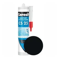 Герметик силиконовый санитарный Ceresit CS 25  - 18 чёрный, 280 мл