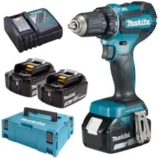 Дрель-шуруповерт Makita DDF485RF3J (с 3-мя АКБ, кейс)