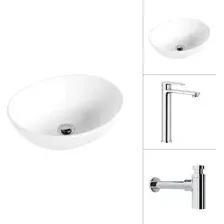 Умывальник Lauter 21652 + Moon 21СK81691C с сифоном 21635CH (хром)