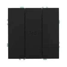 Выключатель трехклавишный скрытый STEKKER Эмили RSW10-5108-05 черный уголь (49844)