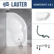 Ванна Lauter Geneva 170x105 2103170L (с ножками и сифоном 21Y31002 белый)