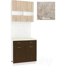 Готовая кухня Кортекс-мебель Корнелия Экстра 80р1ш (дуб сонома/венге/марсель)