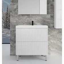 Symbolite Тумба под умывальник Стокгольм 70 Classic Push 2 ящика (белый рифленый софт)
