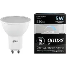 Светодиодная лампочка Gauss LED MR16 GU10 5 Вт 4100 К 101506205-D