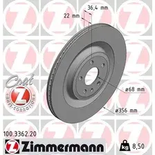 Тормозной диск ZIMMERMANN 100.3362.20 вентилируемый , задняя ось