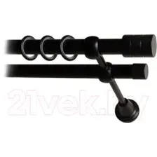 Карниз для штор Lm Decor Цилиндр 088 2р гладкий 25/19мм (черный матовый, 2м)