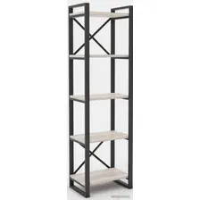 Стеллаж Hype Mebel Стандарт 50x170 (черный/древесина белая)