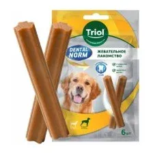 Лакомство Triol палочки жевательные для собак крупных пород, DENTAL NORM, 240 г