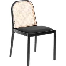 Стул Tetchair Freya дерево вяз/ротанг (черный/черный лен)