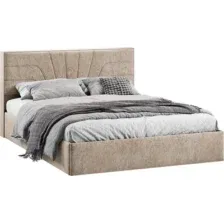 Кровать Трия Пандора с ПМ 160x200 Тип 1 (микровелюр Wellmart Dark Beige)