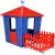 Игровой домик Pilsan Stone House с забором 06443 (синий)