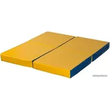 Cпортивный мат КМС №11 складной 100x100x10 (синий/желтый)