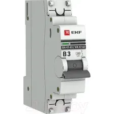 Выключатель автоматический EKF 1P 3А (В) 4.5kA ВА 47-63 / mcb4763-1-03B-pro