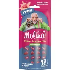 Лакомство для кошек Molina Здоровая кожа, густая и блестящая шерсть / 74075 (48г)