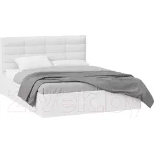 Двуспальная кровать ТриЯ Агата тип 1 с ПМ и заглушиной 160x200 (белый)