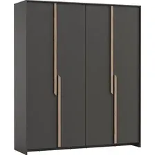 Шкаф распашной Олмеко Рапсодия 103.02 4-х дв. (диамант серый/белый/Masa Decor дуб сонома)
