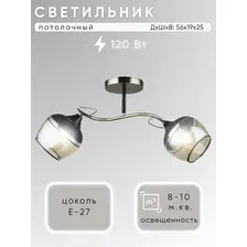 Люстра средней высоты Aitin Pro НПБ 02-2x60-101 C1727/2 (бронза/черный)