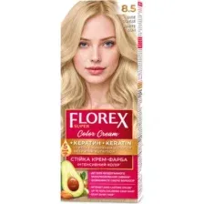 Крем-краска для волос Florex Super Кератин тон 8.5 белое солнце