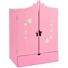 Аксессуар для куклы Leader Toys Diamond Star Шкаф c дизайнерским звездным принтом / 74219 (розовый)
