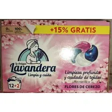 Капсулы универсальные для стирки 4 в 1 La antigua lavandera Flores de Cerezo/Цветы вишни (14 шт.х18 гр.)