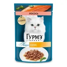 Корм консерв. полнорационный для взрослых кошекс лосось Гурмэ перл 75 г